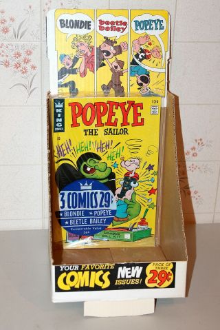 Popeye,  Blondie,  Beetle Bailey Rare Comic Pack Store Display Counter Box 1967
