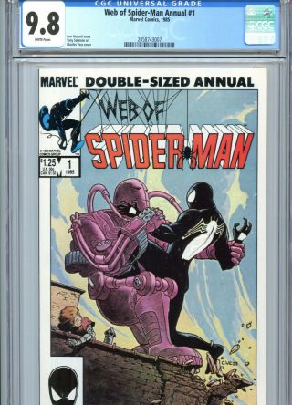 Web Of Spider - Man Annual 1 Cgc 9.  8 White Pages Marvel Comics 1985
