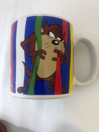 Vintage Coffee Cup Mug 1995 Warner Bros Sakura Sylvester & Tweety Taz Bugs Bunny