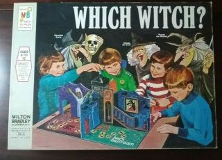 Vtg 70s Milton Bradley Which Witch? Halloween Haunted 3d Game Almost Complete