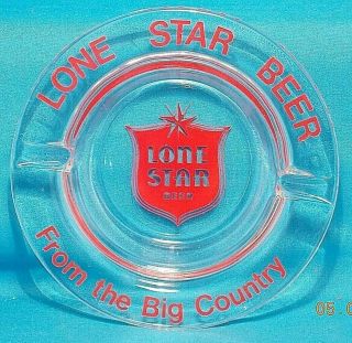 Lone Star Beer " From The Big Country " Glass Ashtray Late 1960 