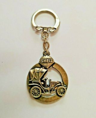 Antique Or Vintage Badge W/ Keychain Shell Oil