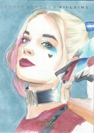 2019 Cryptozoic Czx Heroes & Villains Harley Quinn Sketch Scotchmer /1 1/1