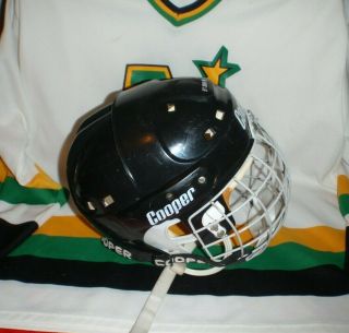 Vintage Black Cooper SK 2000 Medium Hockey Helmet with Cage FM300 VGC 2