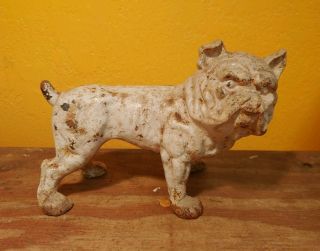 Antique Hubley Cast Iron English Bulldog Sculpture Dog Doorstop