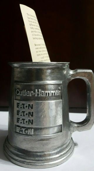 Cutler Hammer Advertising Vintage Pewter Beer Stein Mug Made In Usa