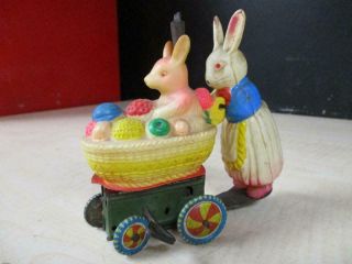 Antique Tin Litho & Plastic Wind Up Bunny - Or Restore