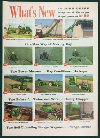 1958 John Deere Hay & Forage Equipment Lg 4 - Pg Insert Ad.  10 - 1/4 " X 14 - 1/4 "