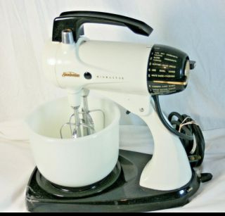 Vintage Sunbeam Mixmaster Stand Mixer Model 12 With Fire - King Bowl Made In Usa