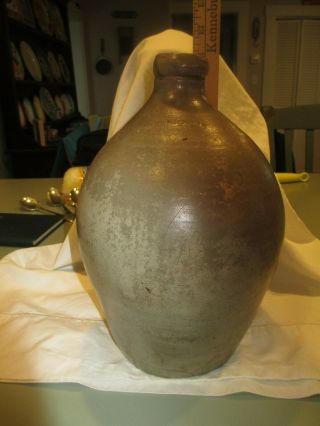 1840 Goodwin Hartford Ct Cobalt Decorated Stoneware Ovoid Jug Salt Glaze 2gallon
