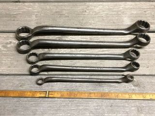 Rare Vintage Hinsdale Double Boxed End Offset Wrench Set 5 Pc Sae Real