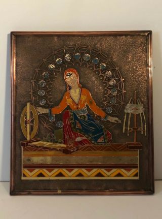Rare Metal Wall Painting With Enamel Made In Ussr