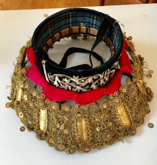 Traditional Thai Style Dance Costume Gold Headdress Crown Tiara