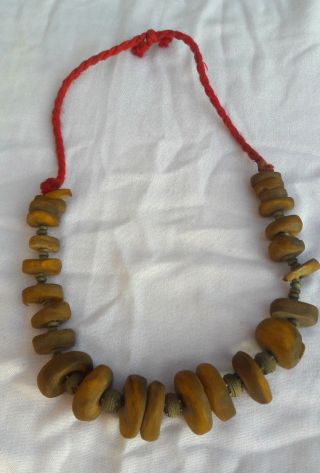 Old Berber Amber Necklace Moroccan Vintage African Tribal Beads Handmade Jewels