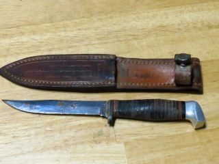 Vintage 4” Fixed Blade Case Knife With Sheath