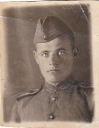 1943 Ww2 Handsome Young Man Soldier Guy Red Army Rkka Old Soviet Russian Photo