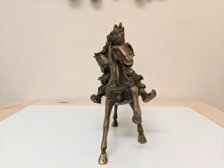 Bronze Antique Statue of Chinese Hero Guan Gong Guan Yu Riding Horse 2
