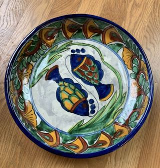 Handmade Talavera Platter Serving Dish Mexico Ceramic Pottery 11” Plate
