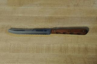 Case Xx M254 5 Dot 4 1/2 " Serrated Steak Knife Usa Wood Handle Stainless Steel