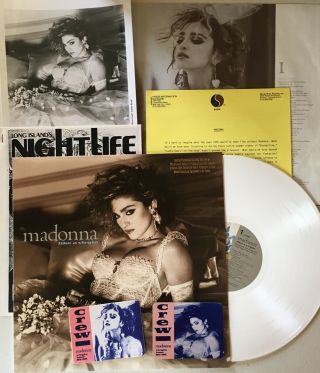 Madonna Like A Virgin Lp Usa 1984 Promo White Vinyl W/ Press Kit Bio Photo 8x10