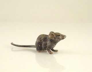 Old 1900 - 1920 Franz Bergmann Vienna Mouse Rat Cold Painted Bronze Brass
