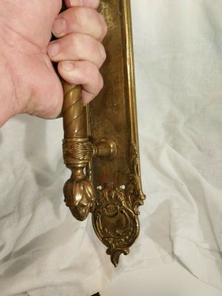 Vintage Antique Heavy Brass Victorian Ornate Door Pull Handle 3