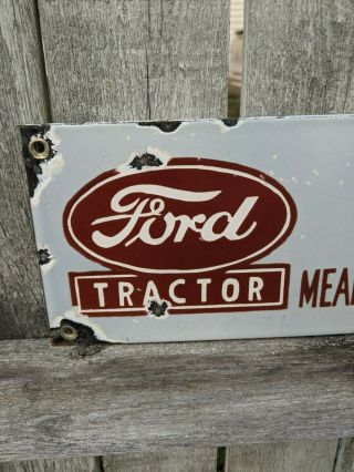 FORD FARMING Porcelain Sign Tractor Dearborn Farm Equipment Agriculture VINTAGE 2