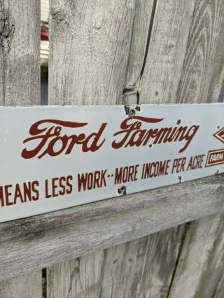 FORD FARMING Porcelain Sign Tractor Dearborn Farm Equipment Agriculture VINTAGE 3