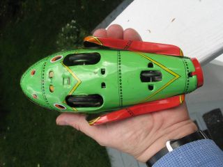 Vintage Rocket Racer Space Ship Friction Tin Toy Schylling 3