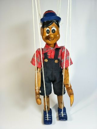 Vintage Wood Pinocchio Marionette Puppet 37 Cm | Hand Carved Wood | Postage