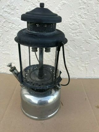 A Vintage Coleman Quick Lite Gas Lantern – Nickel Plated Brass Font