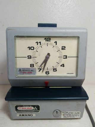 Amano Vintage Time Clock Model 3600 Old School Mechanical.  Punch In Punch Out