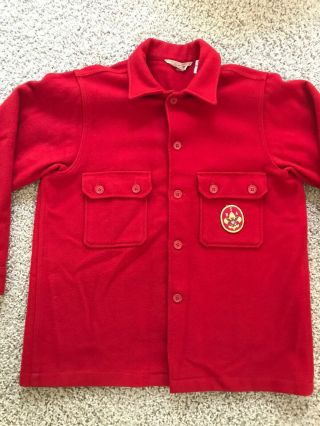 Men’s VTG Boy Scouts Of America BSA Official Red Wool Jacket Coat Size 44/XL USA 2