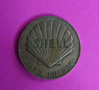 Vintage Shell Oil Safe Driver 2 Year Award Token Coin