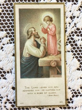 Antique St Joseph The Lord Jesus Loved Adorned Him Religious Catholic Holy Card