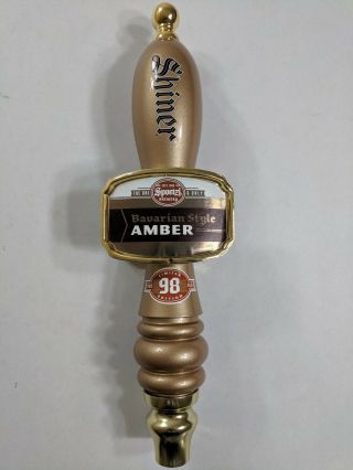 Shiner Amber Beer Gold 98 Years Anniversary Tap Handle Texas Spoetzl Brewery