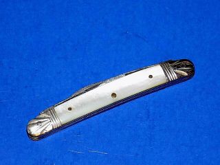 Vintage Or Antique Dixon Cutlery Co Mother - Of - Pearl Handled Pocket Knife Germany