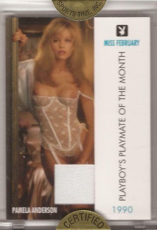 Playboy February - Ultra Rare Unreleased " Pamela Anderson " Lingerie Swatch Card