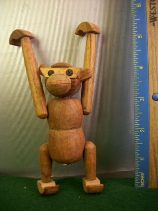 Rare Vintage 1960s? Viking Midcentury Modern Wooden Monkey Toy Japan