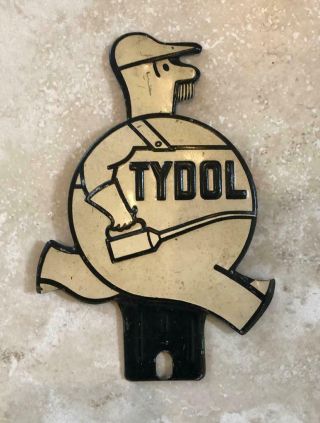 Tydol Oil Veedol Vintage Antique License Plate Topper