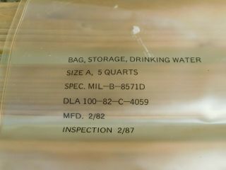 U.  S.  Military Water Drinking Storage Bag Size A