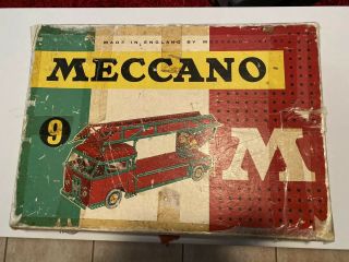 Meccano Set No.  9 Vintage.  Large Box & Paperwork 1960’s Rare Complete