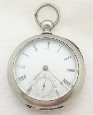 Antique 18s Illinois Grade 2 Key Wind Pocket Watch Parts Repair