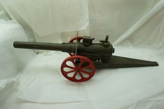Vintage Big Bang Cannon Conestoga Major Field 15fc 25in Long Red Wheels Toy