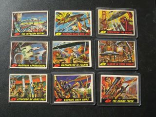 1962 Topps Mars Attacks Complete Card Set 1 - 55 Great Shape Hard To Find