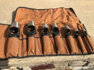 Vintage C.  S.  Osborne And Co.  Usa Leather Punch - Cutting Set Of 7 In