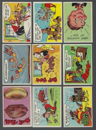 1957 Topps Goofy Series Post Cards Trading Cards Complete Set Of 60