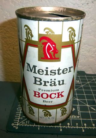 Vintage Meister Brau Bock Beer 12 Oz Can,  Pull Tab Top,  Great Graphics & Colors