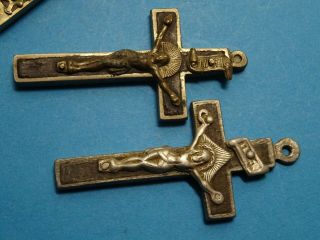 4 antique MONASTERY crucifixes // 1880=1900 3