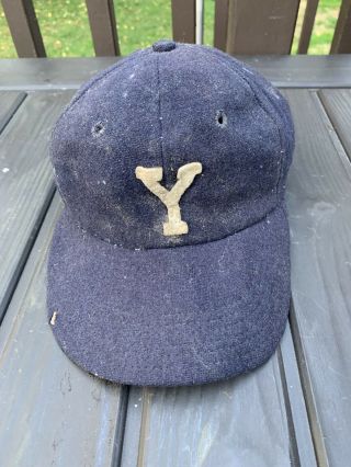 Rare Early 1900s Yale University Vintage College Baseball Wool Hat/cap 2